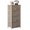 Basicwise Sand Beige Bins and White Frame Four Storage Night Chest and Storage Chest QI004115.4.BG